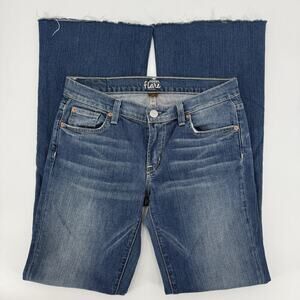 VTG Y2K FOSSIL Flare Women’s Jeans Worn Boot Cut 28 X 32 Raw Edge USA Made Low